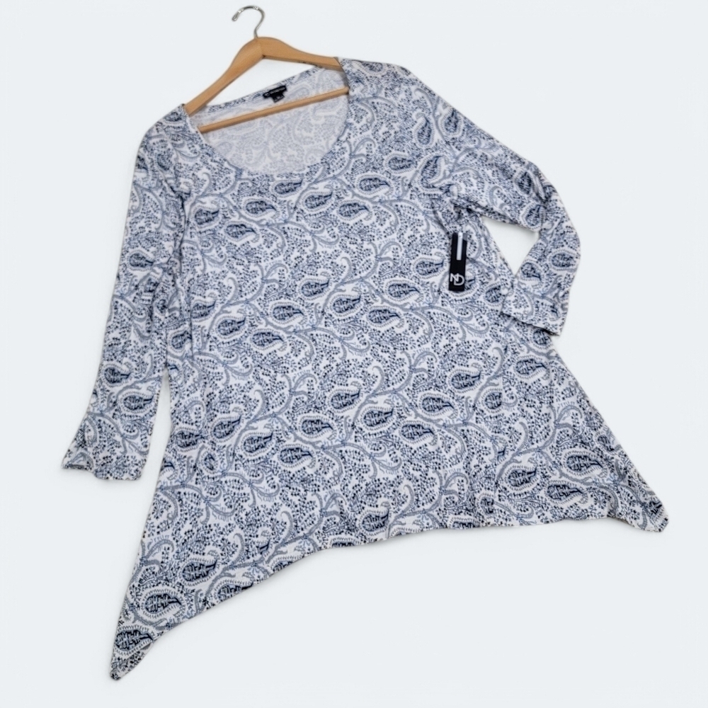 NEW ND New Directions Paisley Print Women's Top Size XL